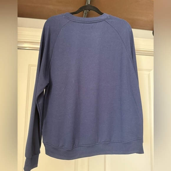 NWOT Rae Dunn Blue Size Medium Sweatshirt “Sparks Will Fly” - Picture 3 of 3